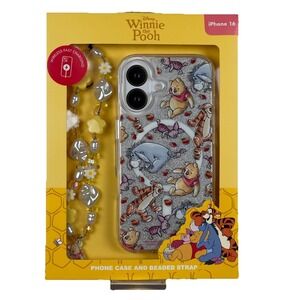 New Disney Winnie The Pooh iPhone 16 Case And Beaded Strap Piglet Eeyore Tigger
